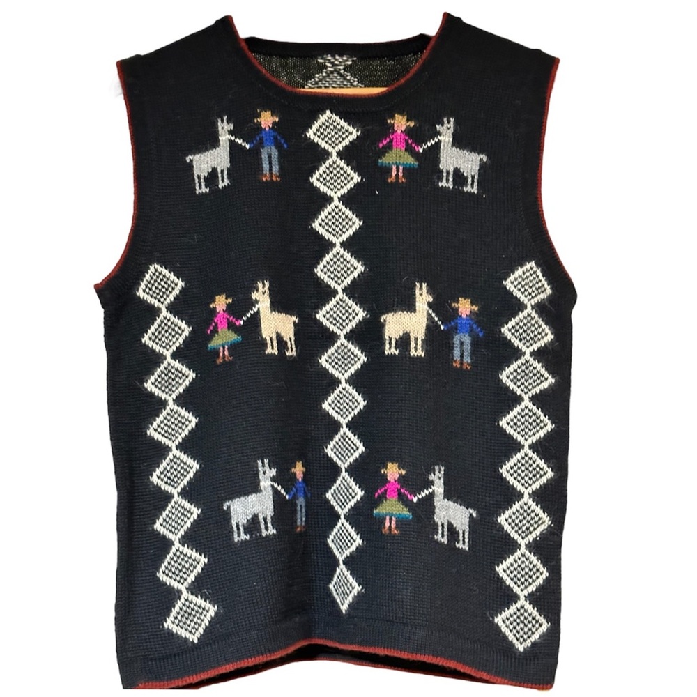 Unisex navy blue Peruvian vest, 100% alpaca, super soft and brand NEW. Fits a XL